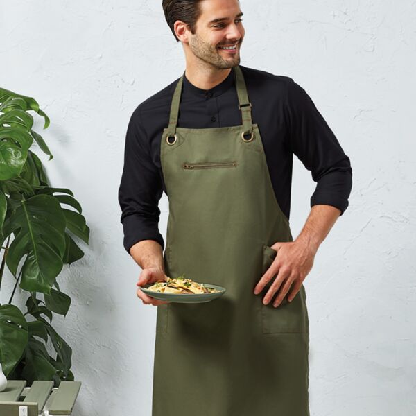 Premier Barley Contrast Stitch Bib Apron Thumbnail