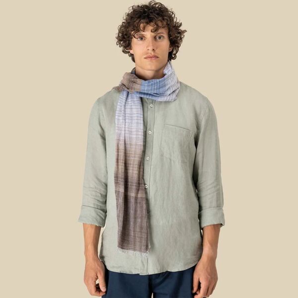 Spasso Brown Double Striped Scarf Thumbnail